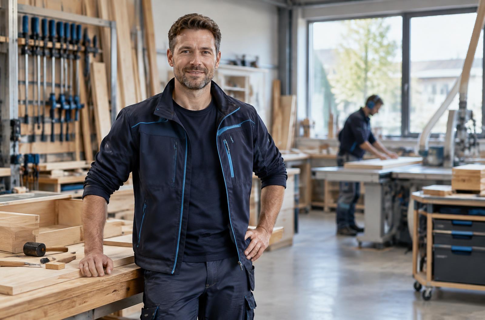 Handwerksmeister in seiner modernen Werkstatt